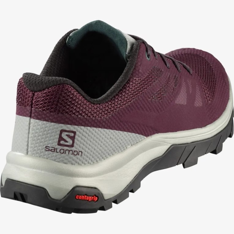 Burgundy Salomon Outline Women's Hiking Shoes | IE RP8654